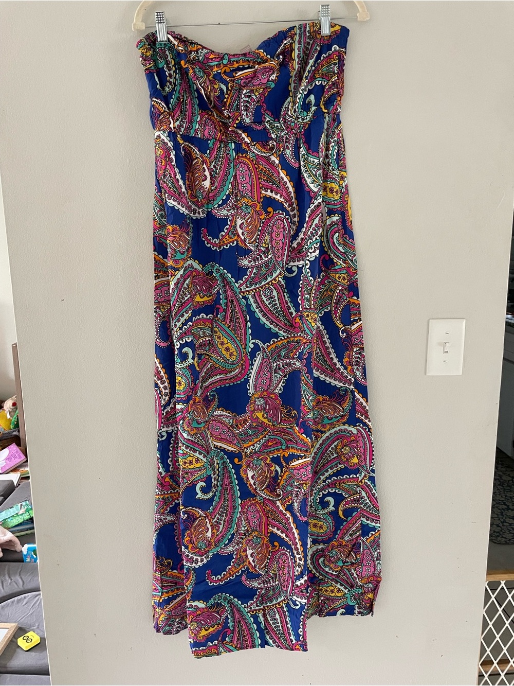 Banana Republic Factory Multicolor Paisley Strapless Maxi Dress
